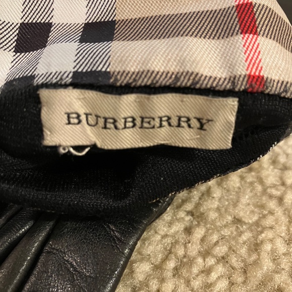 LEATHER GLOVES BURBERRY SIZE 6 1/2 - FREE SHIPPING - Picture 3 of 6